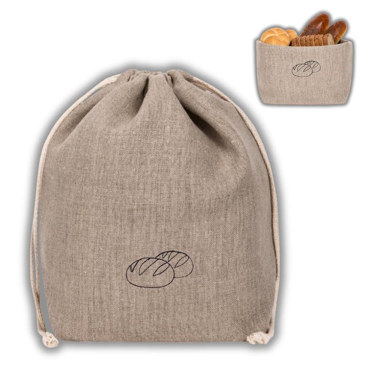 slowroom Brotbeutel 30 x 34 cm und Brotkorb 2 in 1 - Brotkorb Stoff - doppelte Leinenschicht - Brötc