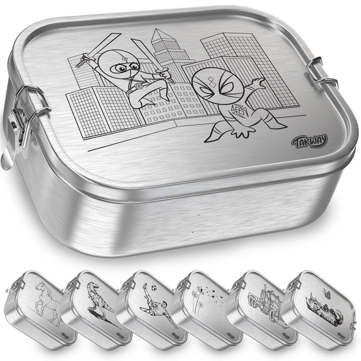 Edelstahl Brotdose mit Fächern 800ml – Auslaufsichere Lunchbox für Kinder & Erwachsene, Bento Box mi