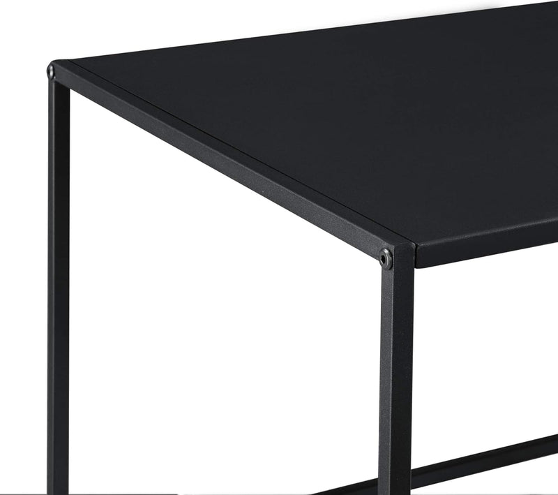 [en.casa] Beistelltisch Montolivet 40x110x50 cm Wohnzimmertisch Industrie-Design Metall Schwarz 40 x