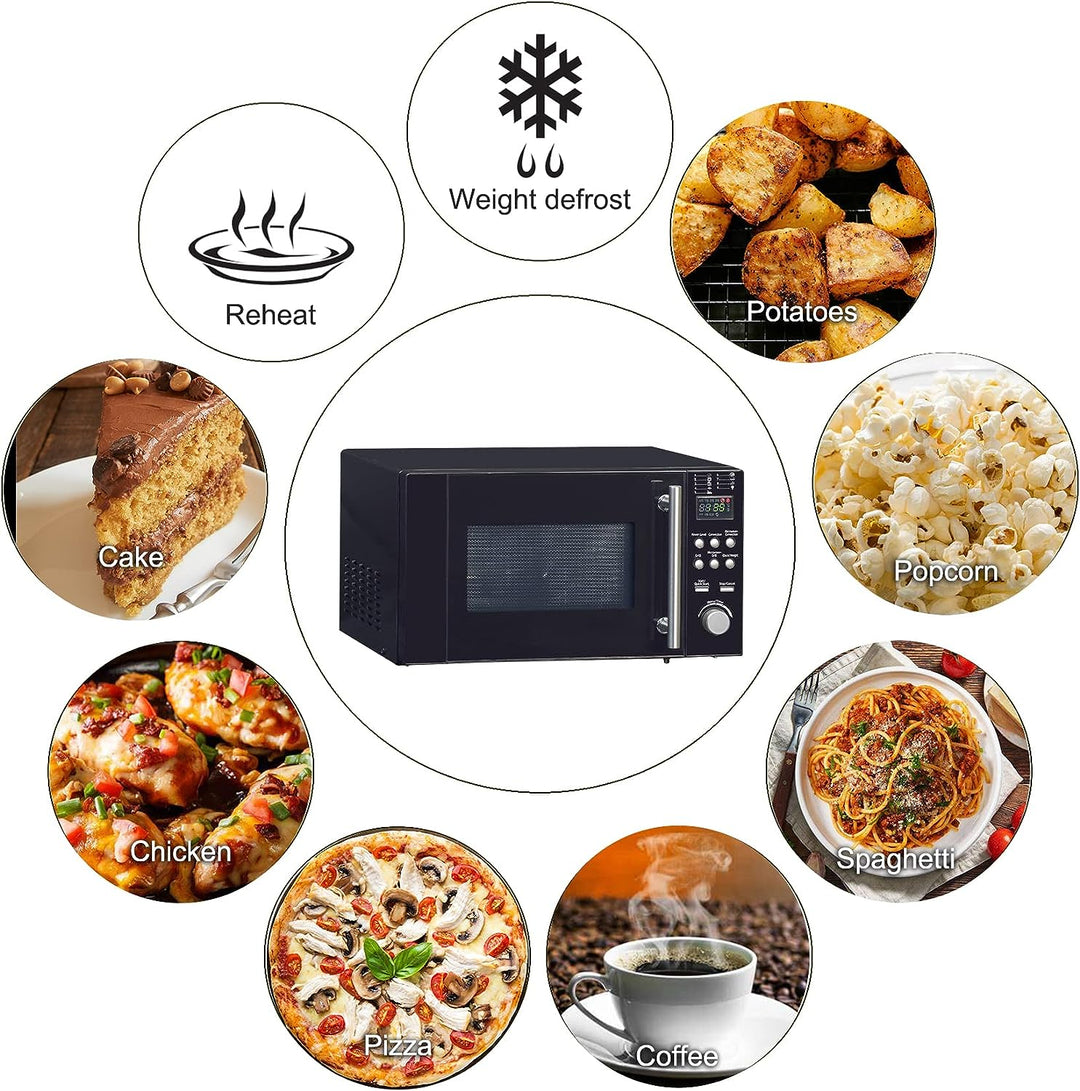 SMETA Mikrowelle Mit Grill und heissluft, 800W Microwellengerät, 20L Mikrowelle, Grillleistung 1200W