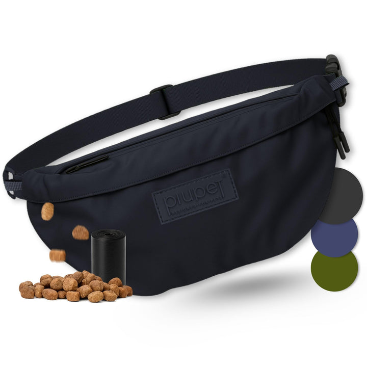 PiuPet® Leckerlitasche für Hunde I Stylische & wasserdichte Gassitasche Hunde mit 3 Reissverschlussf