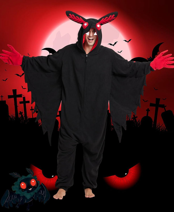 Kidukso Mysteriöse Mothman Onesie Pyjamas Tier Hallween Weihnachten Schlafanzug Unisex Cosplay Kostü
