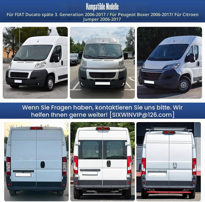 SIXWIN 720P Rückfahrkamera mit Bremsleuchte, Auto Rückfahrkamera für FIAT Ducato Late 3 Gen/Peugeot