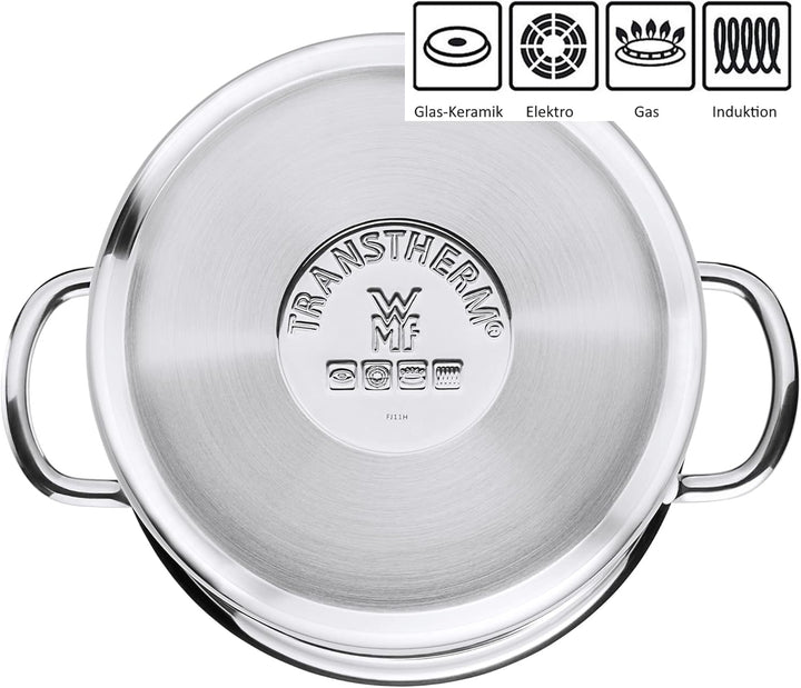 WMF Spargeltopf hoch mit Glasdeckel 16cm, Spargeltopf Induktion, Dampfgarer 5l, Cromargan Edelstahl