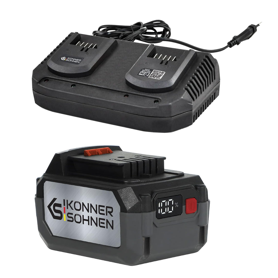 K&S Könner&Söhnen Set Ladegerät für Li-Ion Aku KS C35A-2 + Li-Ion Akku 20V KS 20V4-1 (2pcs),Ladegerä