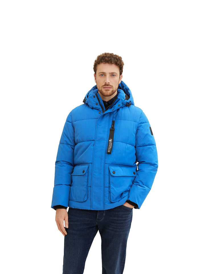 TOM TAILOR Herren puffer jacket with hood M 19168 - Hockey Blue, M 19168 - Hockey Blue