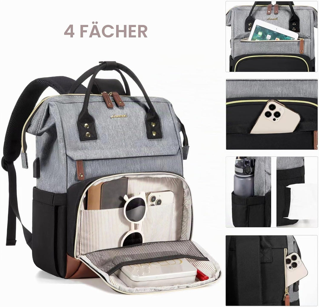 LOVEVOOK Rucksack Damen Laptop Rucksäcke mit Laptopfach 15.6 Zoll | Schulrucksack Mädchen Teenager