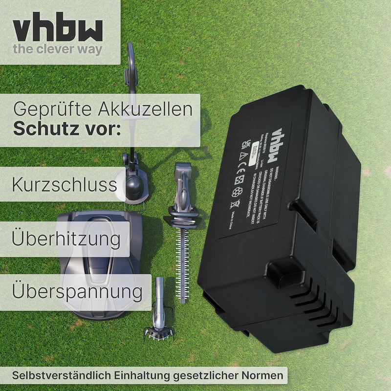 vhbw Akku kompatibel mit Garden Feelings R800Easy Rasenmäher Rasenroboter (1500mAh, 25,2V, Li-Ion)