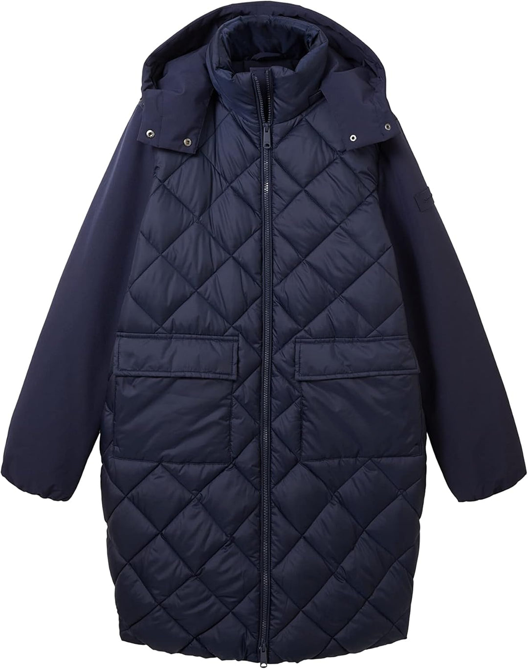 TOM TAILOR Damen Steppmantel mit Abnehmbarer Kapuze & Taschen M 10668 - Sky Captain Blue, M 10668 -