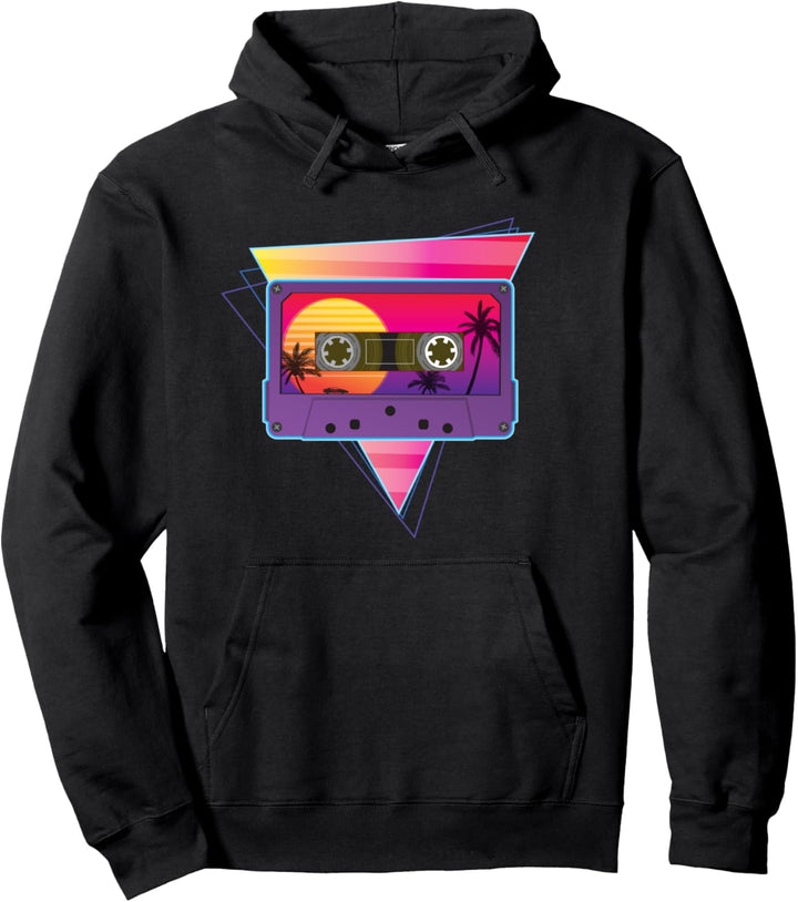 Kassettenband Sonnenuntergang Palm 80er Jahre Pullover Hoodie