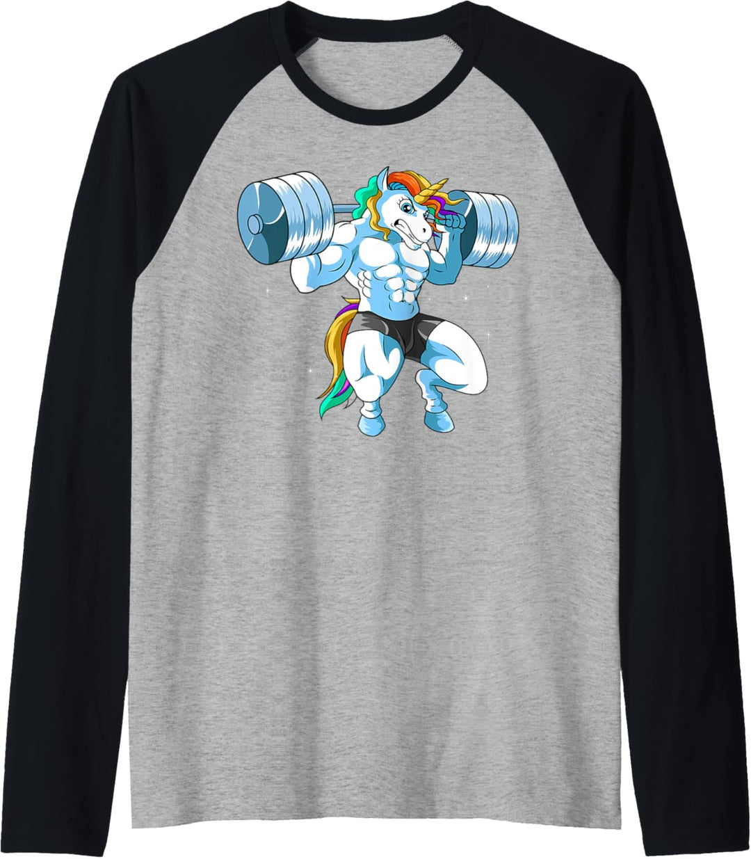 Gewichtheben Langhantel Unicorn - Einhorn Gewichtheben Raglan