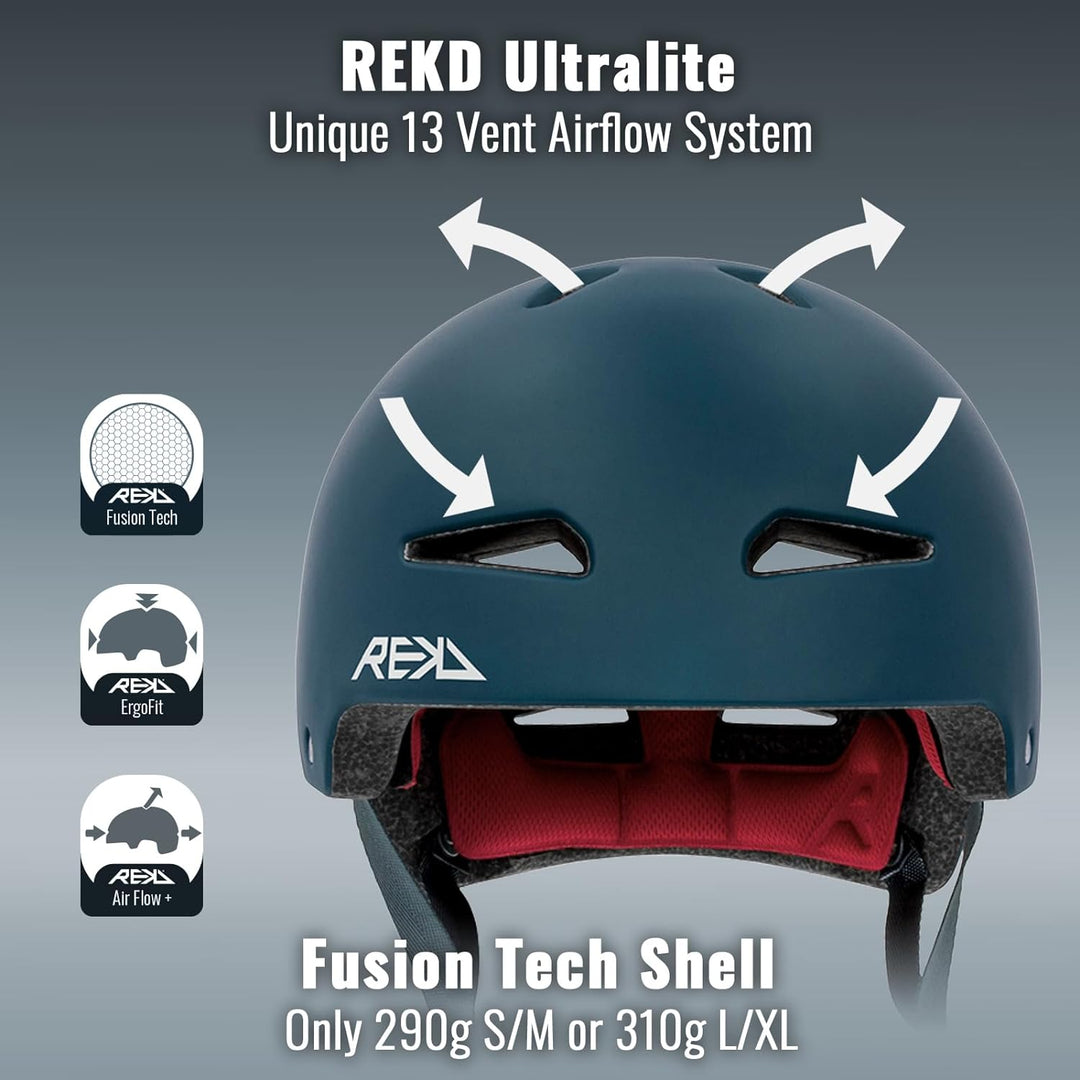 REKD Ultralite In-Mold Helmet Skateboardhelm, Unisex, Erwachsene 53-56 cm Blau (blau), 53-56 cm Blau