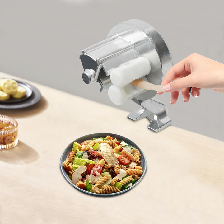 Nudelmaschine Manuell, Pastamaschine aus Aluminium für Hausgemachte Pasta, Teigausrollmaschine mit E