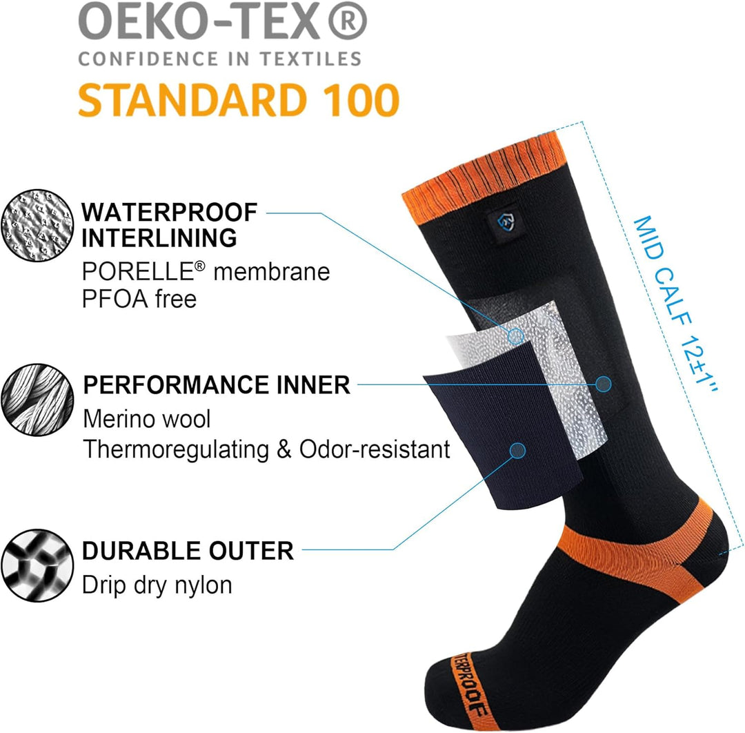 Dexshell Radsocken Hytherm Pro - Merino M Schwarz, M Schwarz