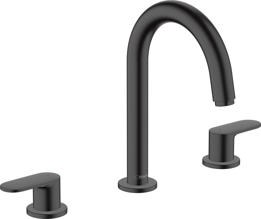 hansgrohe 3-Loch Waschtischarmatur Vernis Blend, Wasserhahn Bad mit Auslauf Höhe 150 mm, mit Zugstan
