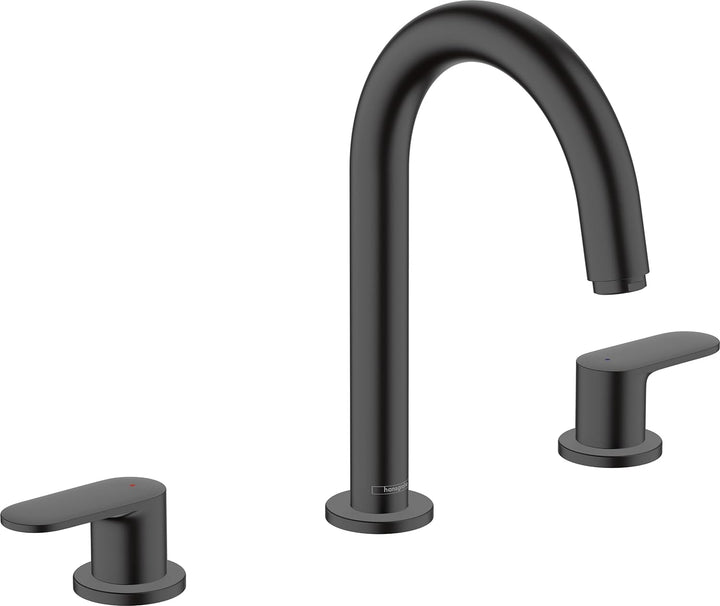 hansgrohe 3-Loch Waschtischarmatur Vernis Blend, Wasserhahn Bad mit Auslauf Höhe 150 mm, mit Zugstan