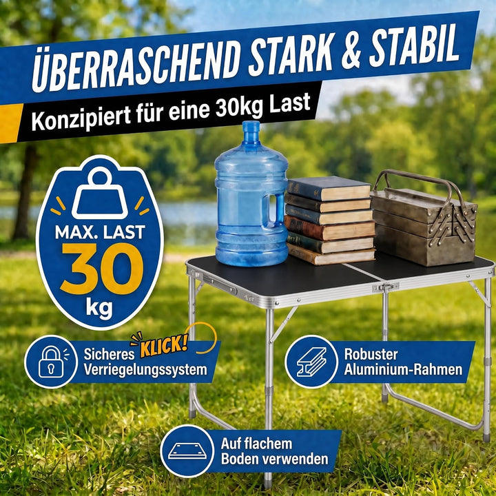Klappbarer Multifunktionstisch Mehrzwecktisch Campingtisch Klapptisch Markttisch höhenverstellbarer