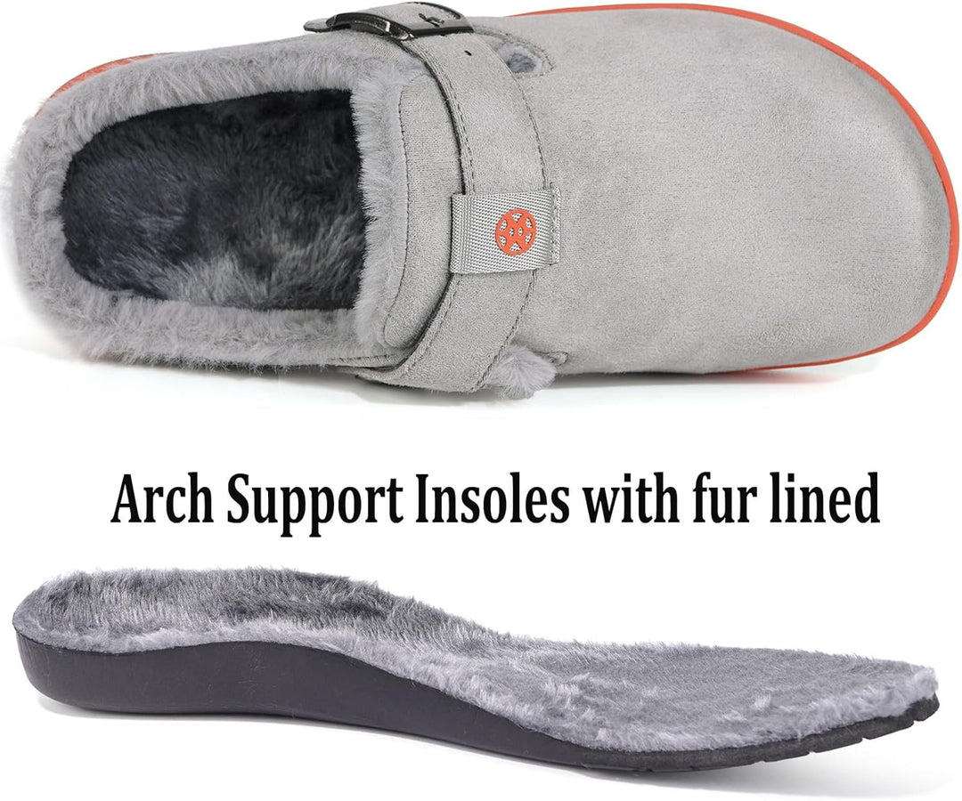 Sisttke Hausschuhe Herren Damen Lined Clogs Wildleder Flauschige Gefüttert Pantoffeln Wärme Slipper