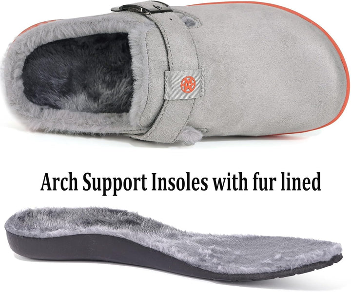 Sisttke Hausschuhe Herren Damen Lined Clogs Wildleder Flauschige Gefüttert Pantoffeln Wärme Slipper