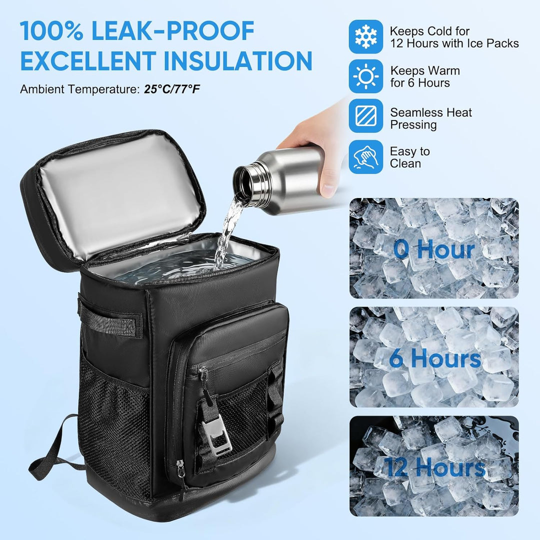 Kühlrucksack 30L, Grosser Isolierte Kühltasche für Herren und Damen, auslaufsicher Wasserdichter, Is