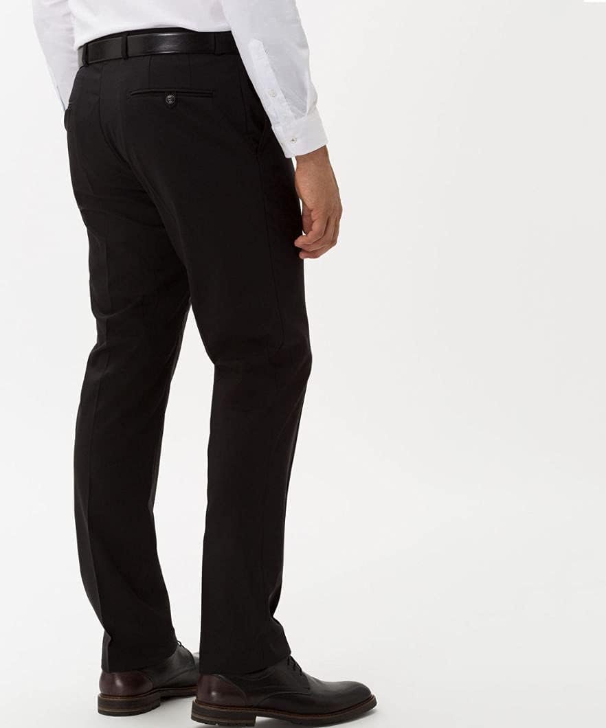 BRAX Regular Fit Hose Enrico Stretch Schurwolle Navy 34W / 36L Schwarz, 34W / 36L Schwarz