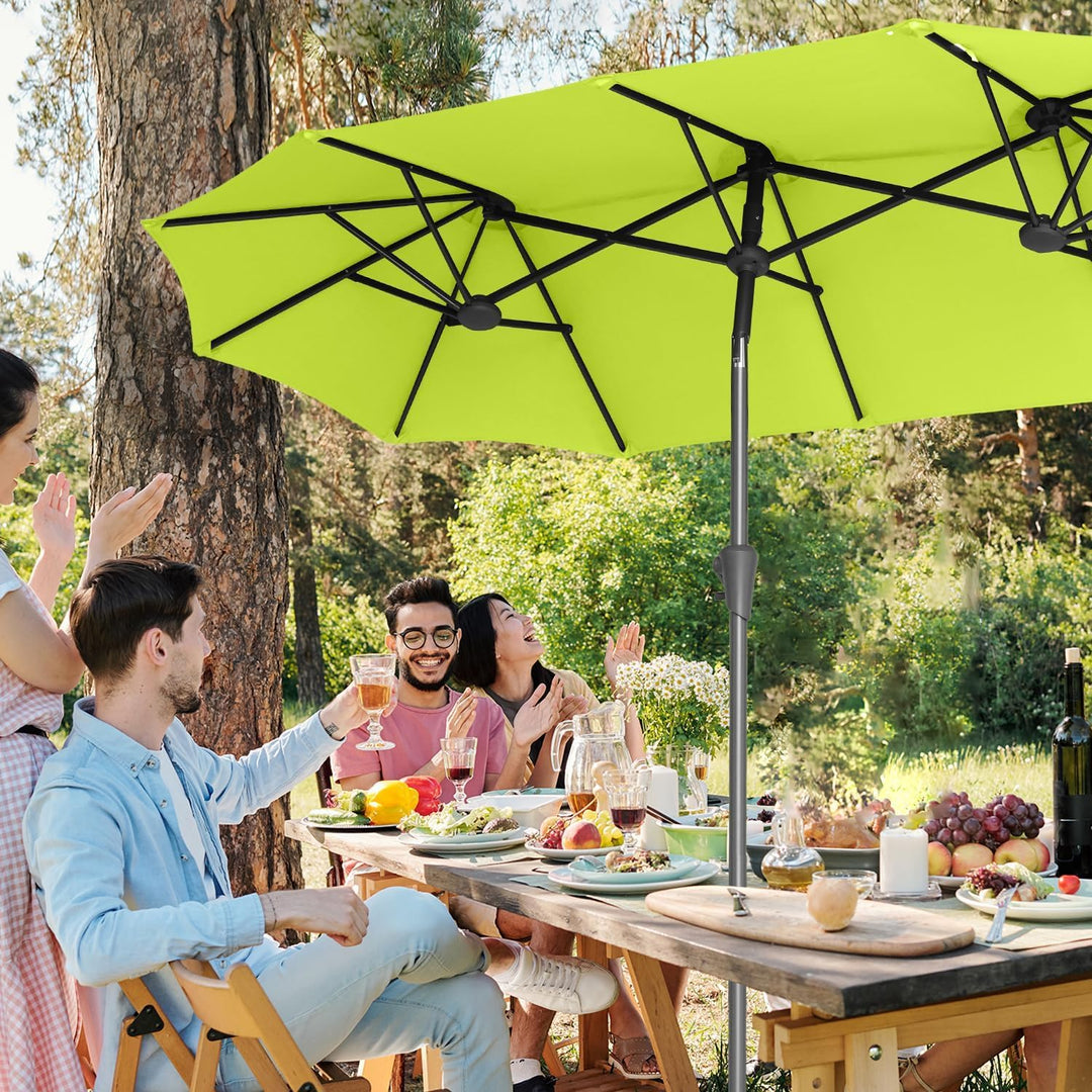 Sekey 160 × 300 cm Doppelsonnenschirm mit kurbel & Neigungsfunktion| Gross Sonnenschirm Marktschirm