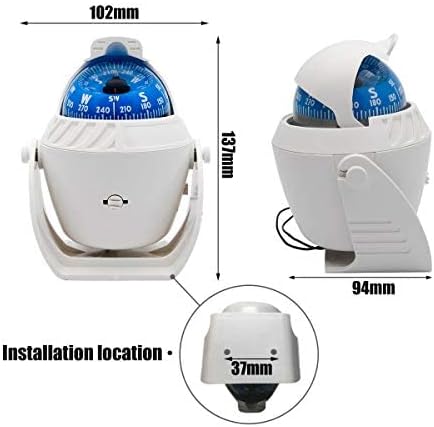Maso Elektronischer Navigationskompass für Auto, Boot, Marine, Militär, LED, rotierendes Rotlicht, f
