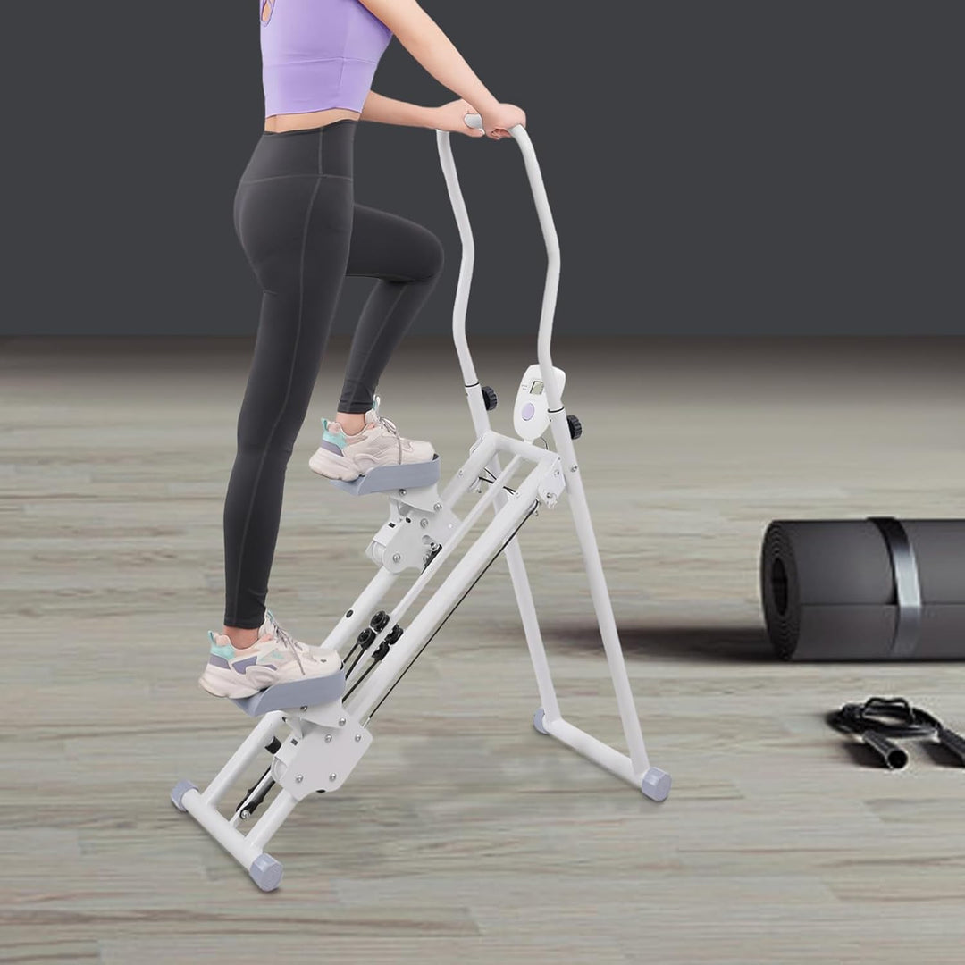 Treppe Stepper Klappbare vertikale Cardio Übung Climber Verstellbar Fitnessgerät mit LCD-Schirm und