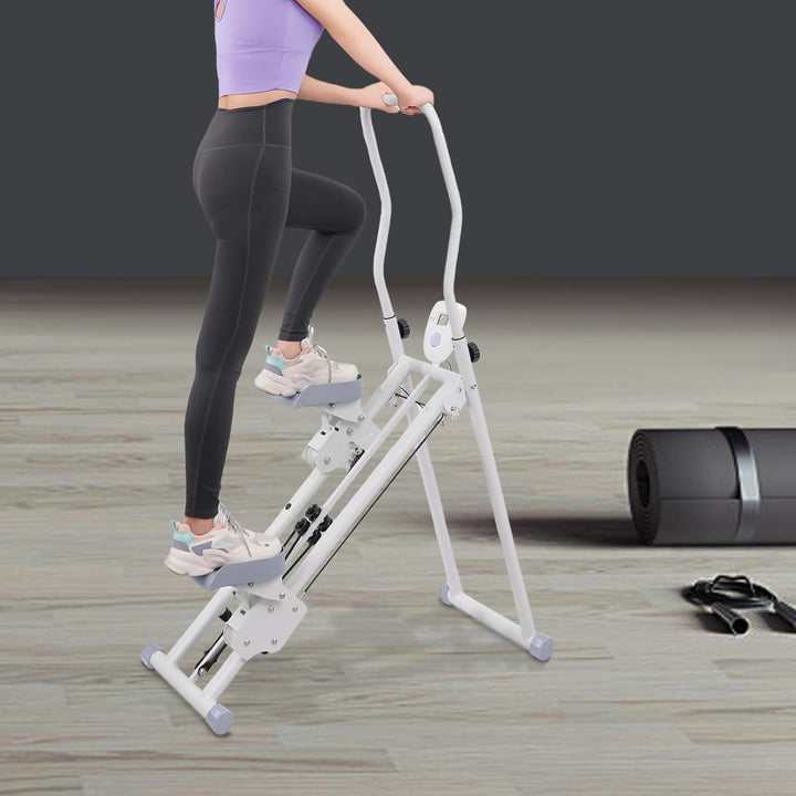 Treppe Stepper Klappbare vertikale Cardio Übung Climber Verstellbar Fitnessgerät mit LCD-Schirm und