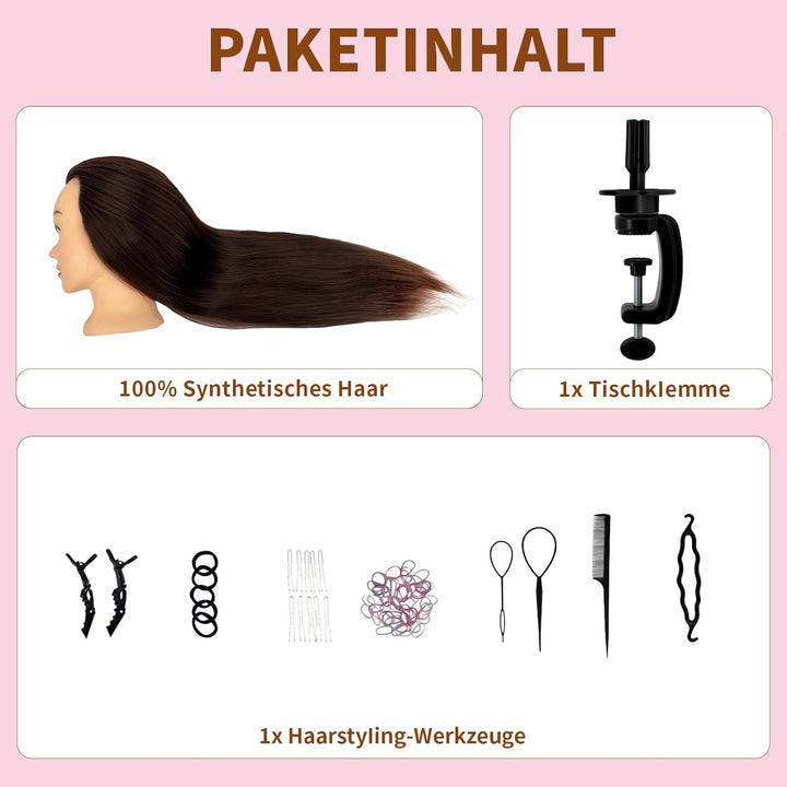Trainingsköpfe 100% von dem Hochtemperaturfaser Haar 28zoll Trainingskopf für Frisöre with stand DIY