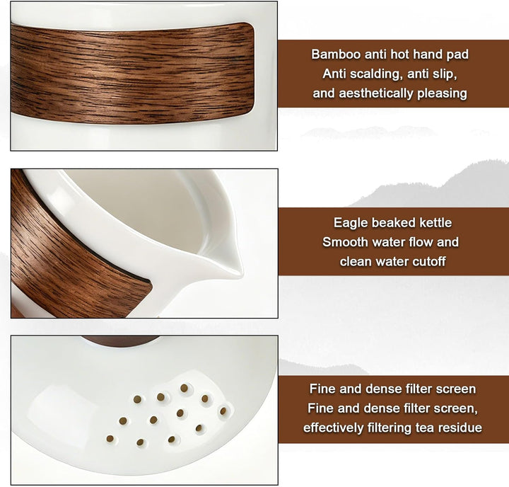 Chinesisches Gongfu-Tee-Set, Tee Set Teekanne Und Tasse, Tragbares Keramik tee kannen sets mit Reise