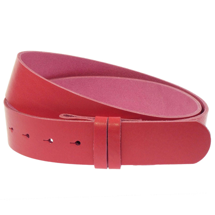 Luca Kayz Ledergürtel Wechselgürtel ohne Wechselschnalle CALVADOS 4cm fuchsia Bundweite 80cm, Bundwe
