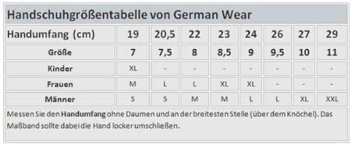 German Wear Motorradhandschuhe Motorrad Biker Lederhandschuhe Schwarz 8=m, 8=m