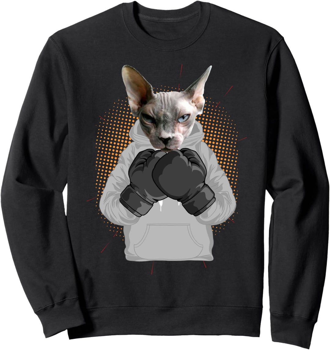 Boxende Sphynx Katze Sweatshirt