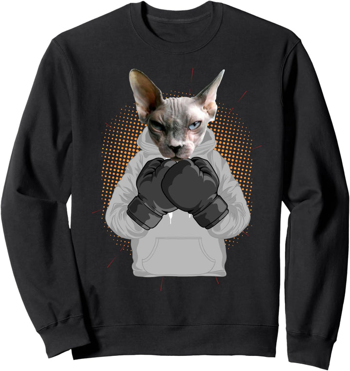 Boxende Sphynx Katze Sweatshirt