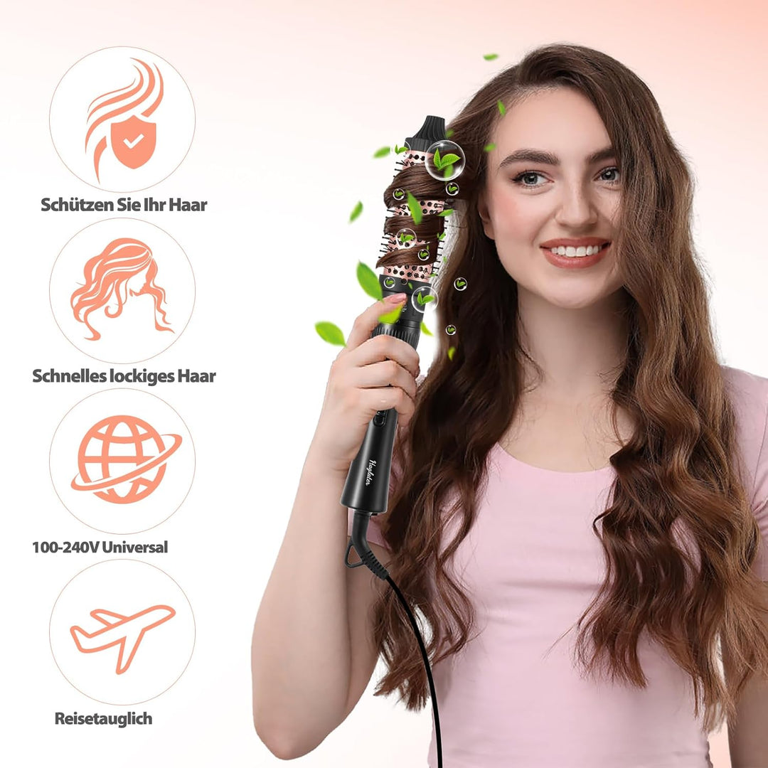 Lockenstäb 5 in 1, Keramik Lockeneisen mit Multifunktion Lockenbürste, Lockenstabe mit Verschiedenen