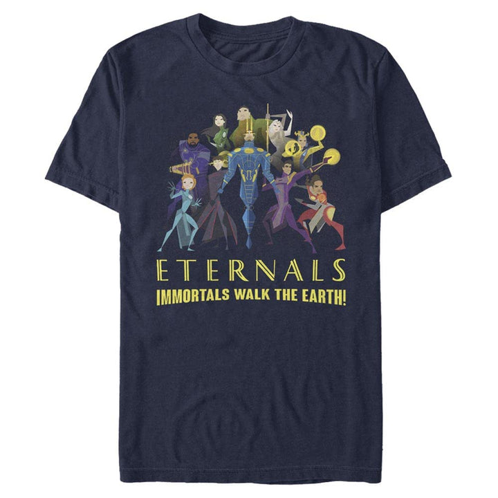 Marvel Unisex The Eternals Group Shot Organic Short Sleeve T-shirt S Marineblau, S Marineblau