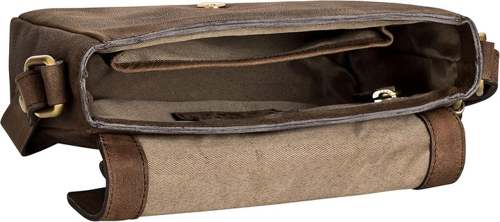 Klondike Taylor Kleine Schultertasche aus Leder für Damen, Tasche Damentasche Handtasche Dunkelbraun