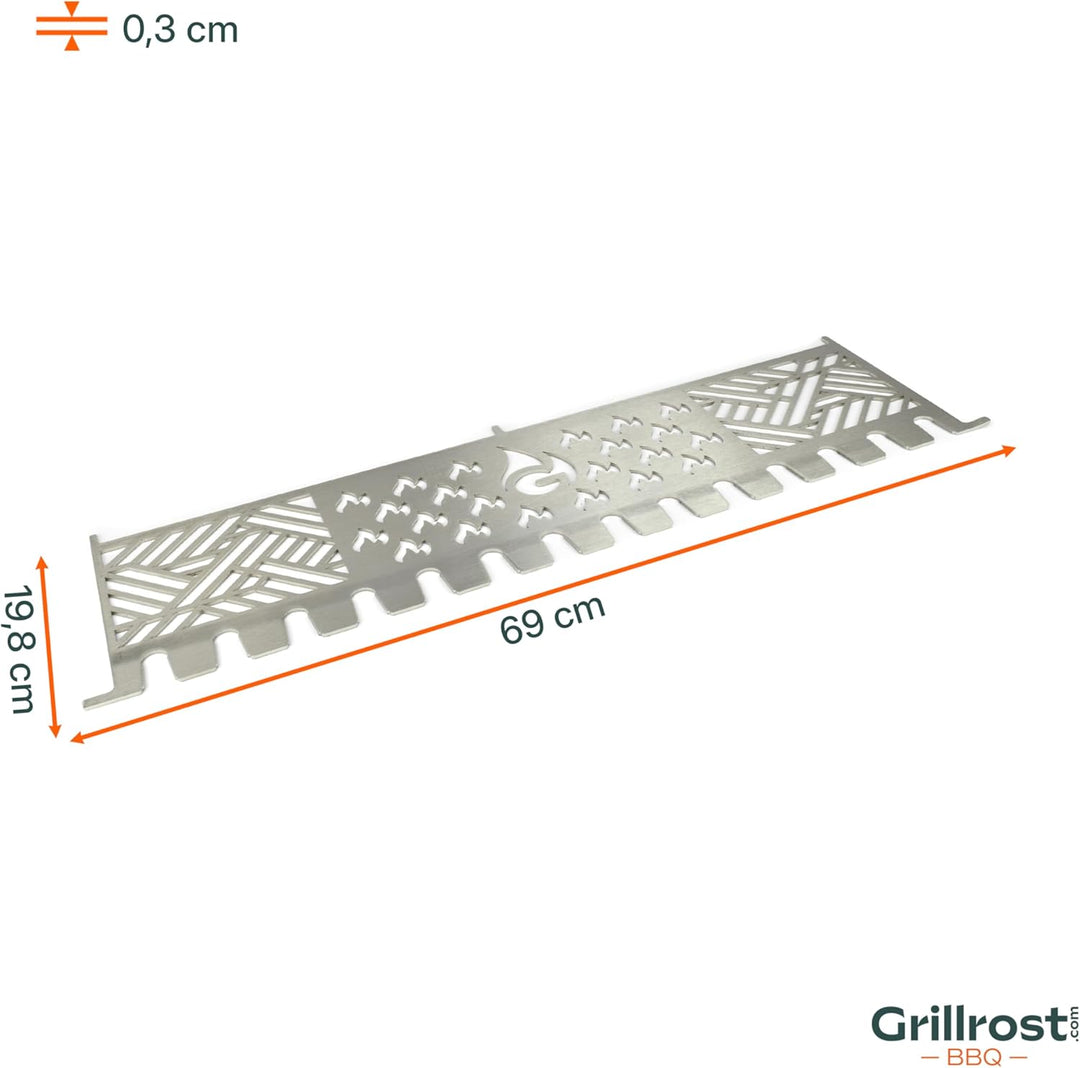 Grillrost.com Das Original Edelstahl Multistation | Warmhalterost für Napoleon LE3 | mit Drumstick H