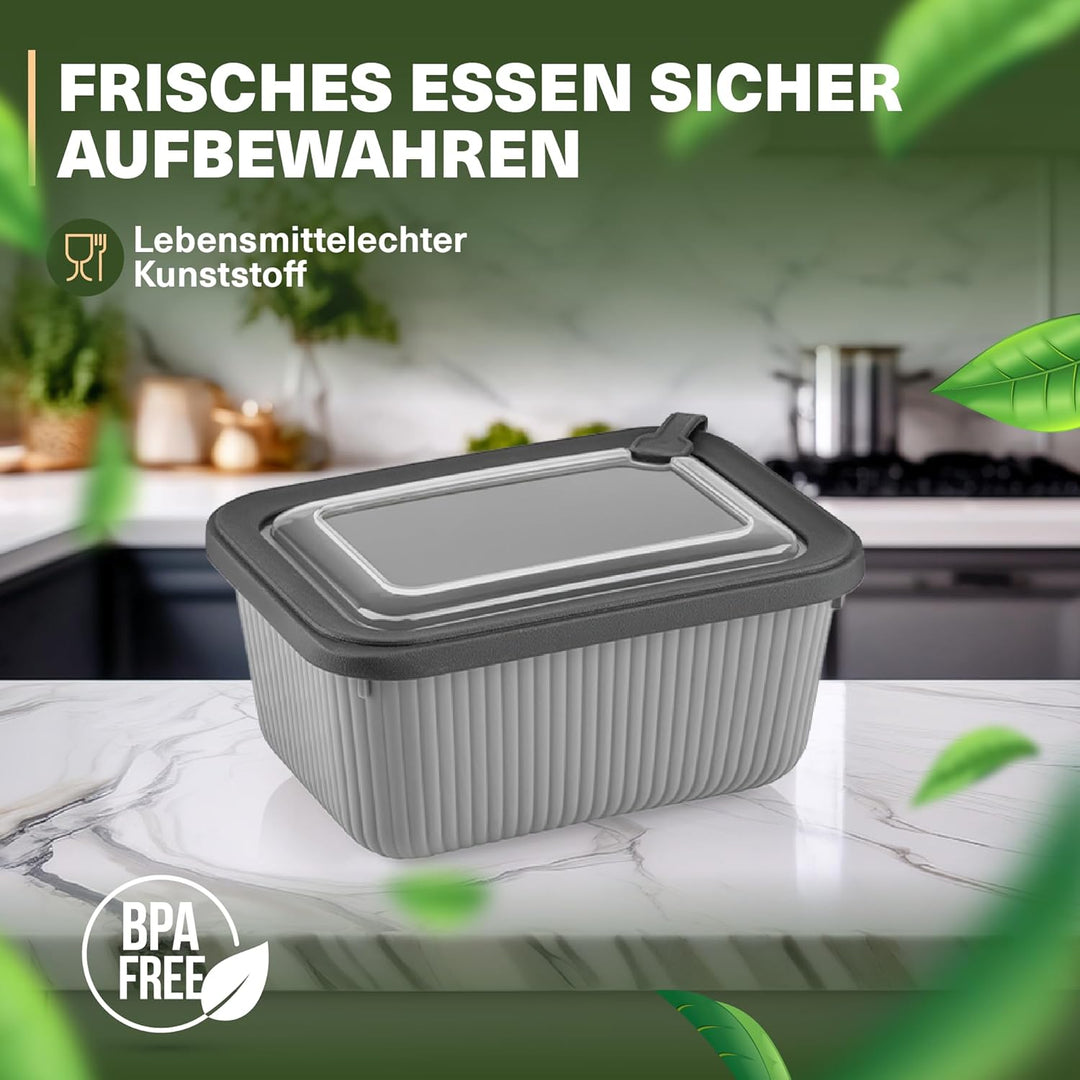 Viwares Frischhaltedosen im 6er Set mit transparentem Ventildeckel, Aufbewahrungsbehälter, Küche, st
