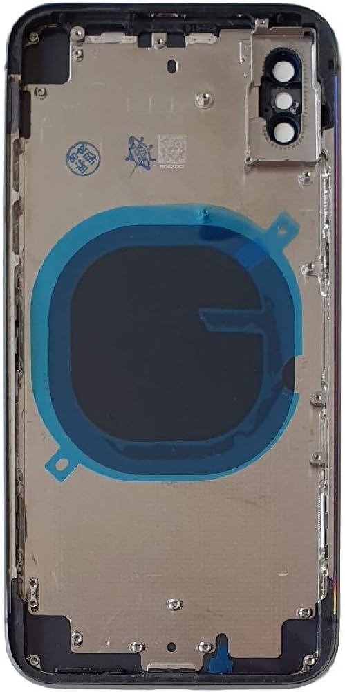 Smartex® Backcover aus Glas + Rahmen kompatibel mit iPhone X | Rückseite Cover + Frame (Space Grau)