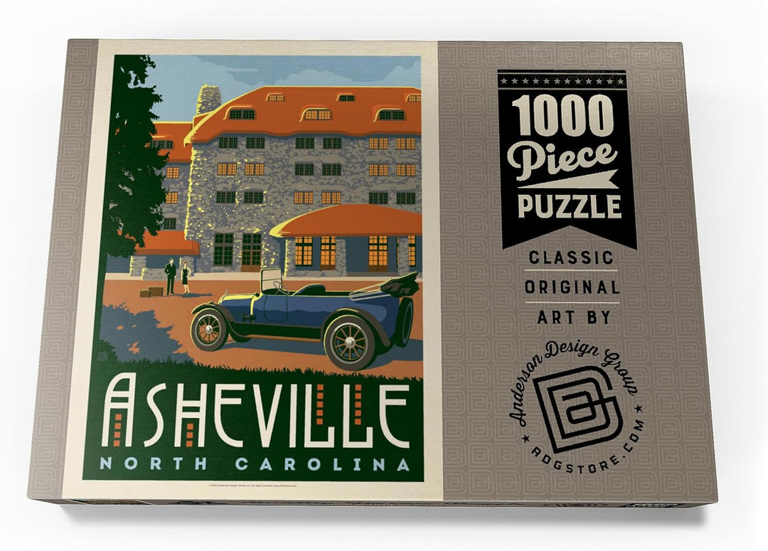 Asheville: North Carolina, Vintage Poster - Premium 1000 Teile Puzzle - MyPuzzle Sonderkollektion vo