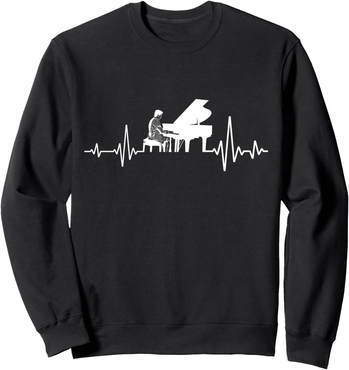 Klavier Herzschlag Musiker Orchester Musik Kunst Sweatshirt