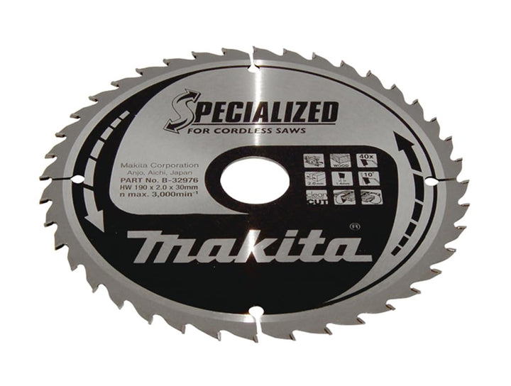 Makita Specialized Saegeblatt, 190 x 30 mm, 40Z, B-32976