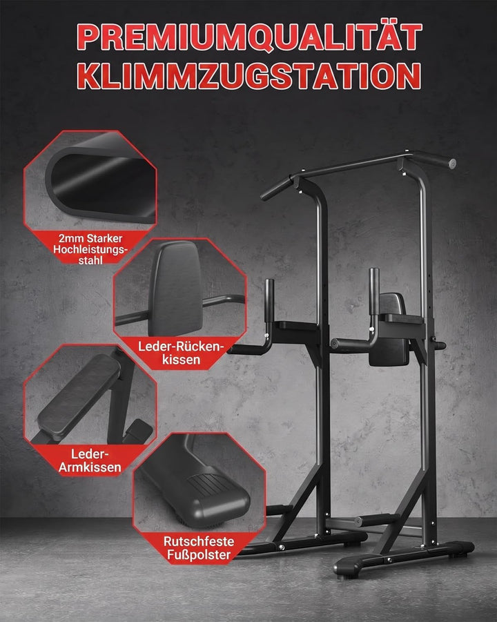 Garvee Power Tower Klimmzug- Und Dip-Station Für Heimfitness – 450 kg Belastbarkeit, Höhenverstellba