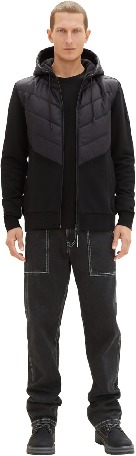 TOM TAILOR Herren Sweatshirt S 29999 - Black, S 29999 - Black