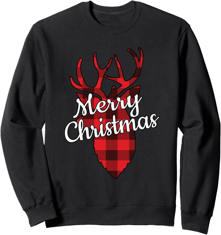 Buffalo Plaid Reindeer Frohe Weihnachten Weihnachtsgeschenki Sweatshirt
