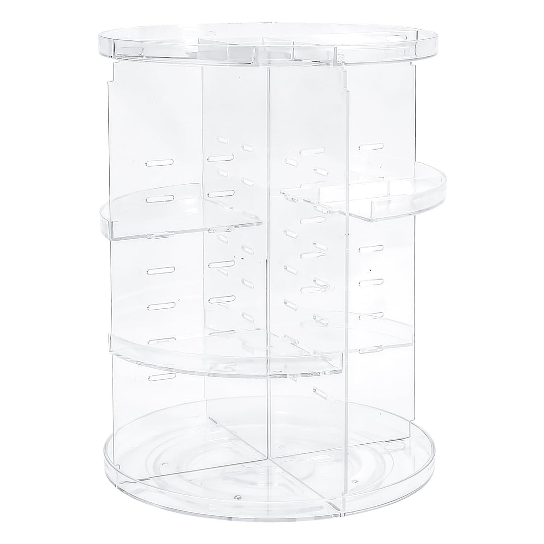 360° Drehbarer Make-up-Organizer Plastik Transparent Zerlegbar, Schminktisch Aufbewahrung für Lippen