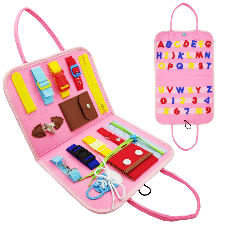 Activity Board Montessori Spielzeug, Busy Board für Kinder, Schuhe Binden Lernen Kleinkinder Motorik