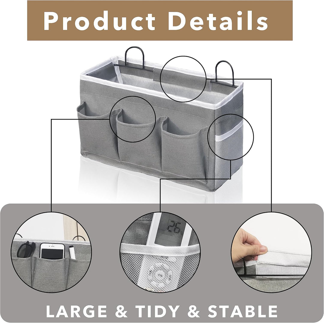 Grosse Wand-Organizer-Tasche mit 3 Taschen, Leinenstoff, Aufbewahrungskörbe mit Taschen, wasserdicht